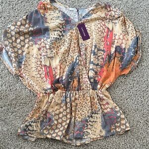 Lucenta Women's Vibrant Animal Print Blouse